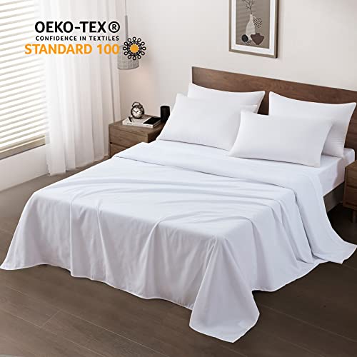 Queen Sheet Set Bulk Pack of 6 - White Hotel-Quality Microfiber Bedding