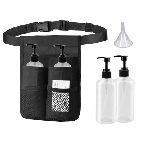 Massage Bottle Holster Kit with 2x 10oz Leak-Resistant Bottles & Adjustable Strap - Double Version