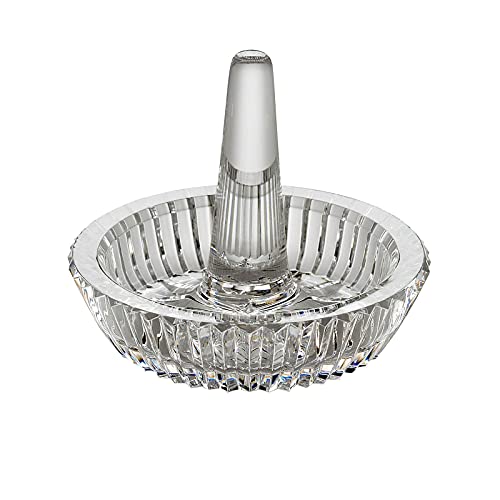 Crystal Ring Holder with Central Spike and Round Tray - Waterford