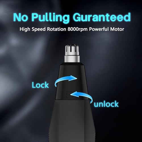 Soonsell Electric Nose Hair Trimmer for Men,Painless Nose Trimmer for Men,Powerful 8000RPM Motor,Easy to Clean,Wet/Dry Use