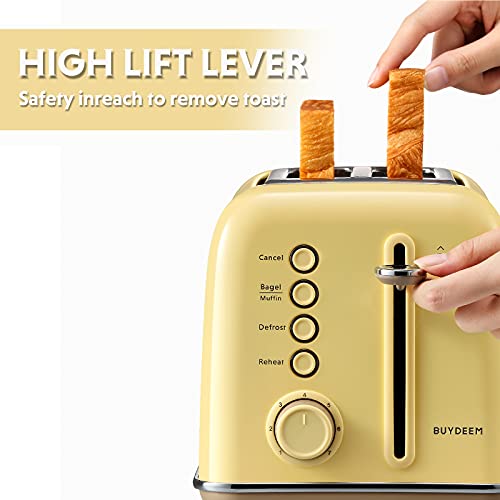 2-Slice Toaster with Wide Slots and 7 Shade Settings - Mellow Yellow