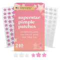 LivaClean Star Blemish Patches (240CT) - Salicylic Acid & Tea Tree Oil, Clear & Pink Pimple Patch Cute, Acne Star, Cute Pimple Skincare, Patches for Face, Blemish Patch