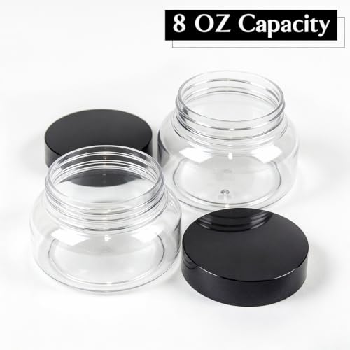 24 Pack 8 oz Plastic Jars with Lids - Tuscany Style Refillable Containers