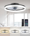 20-Inch Modern Low Profile Ceiling Fan with Lights & Remote - Black, Reversible & Dimmable