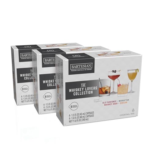 Bartesian Whiskey Lovers Cocktail Mixer Capsules 24-Pack for Drink Maker