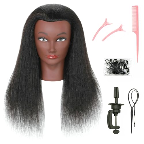 100% Human Hair Mannequin Head for Hair Styling Practice & Cosmetology