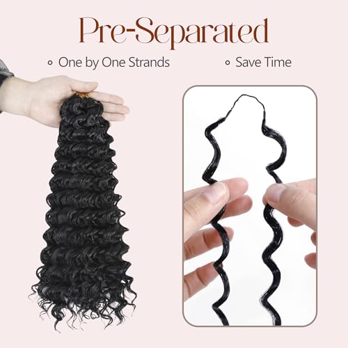 16 Inch Crochet Hair Extensions - Human-Hair-Like Feather Blends, 100 Roots, 4#