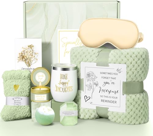 Self Care Spa Gift Basket for Women - Sage Green Birthday Gift Set for Mom, Her, Friend, Sister, Wife, Grandma
