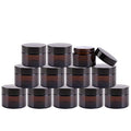 48ml Amber Glass Cosmetic Jars with Lids - 2 oz Pack of 40