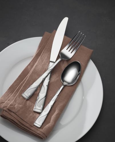Oneida Tuscany 45-Piece Flatware Set for 8 - Embossed Rock-Inspired Silverware