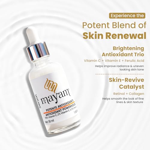 Mayam Beauty C+E FeruGlow Serum 50ml | Brightening Face Serum with Vitamin C, Niacinamide & Ferulic Acid | Anti-Aging Daily Skincare for Radiant, Smooth, Even-Looking Skin | Made in Mexico