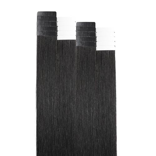 Remy Human Hair Tape-In Extensions 18 Inch #1B Natural Black - 50g 20PCS Variation