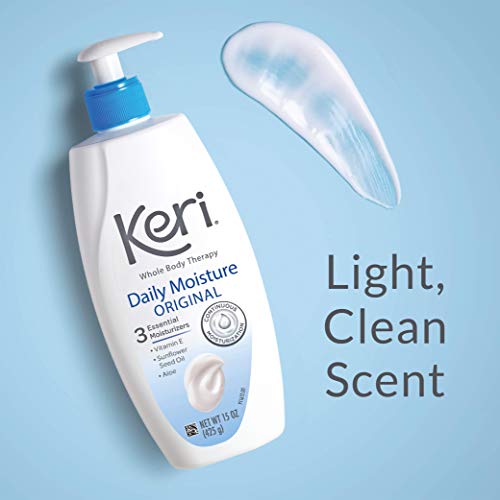 Keri Whole Body Therapy Original, Continuous Moisturization, 3 Essential Moisturizers (Vitamin E, Aloe and Sunflower Seed Oil), 15 oz Pump (Pack of 2)