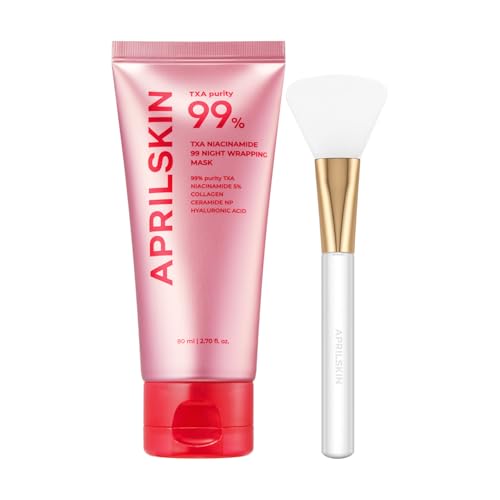 APRILSKIN TXA Wrapping Mask with Jelly Brush: TXA Niacinamide 99 Overnight Wrapping Mask and Jelly Brush