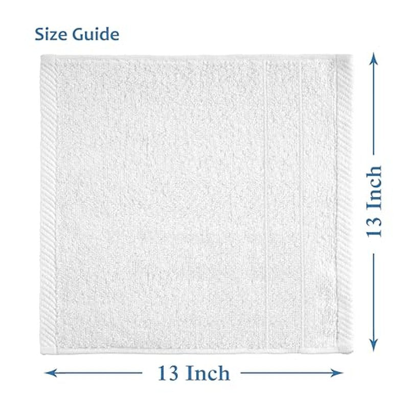 Casa Platino White Washcloths 12 Pack - 13x13 inches - 100% Cotton - Premium Quality Wash Cloths for Bathroom - Well Stitched, Soft & Highly Absorbent Washcloths Set - Ideal for Hotel, Spa & Salons