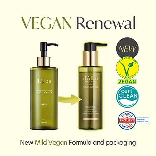 d'alba Piedmont White Truffle Mild Skin Balancing Vegan Cleanser and White Truffle Mild Skin Balancing Vegan Cream Bundle (200ml, 55ml)
