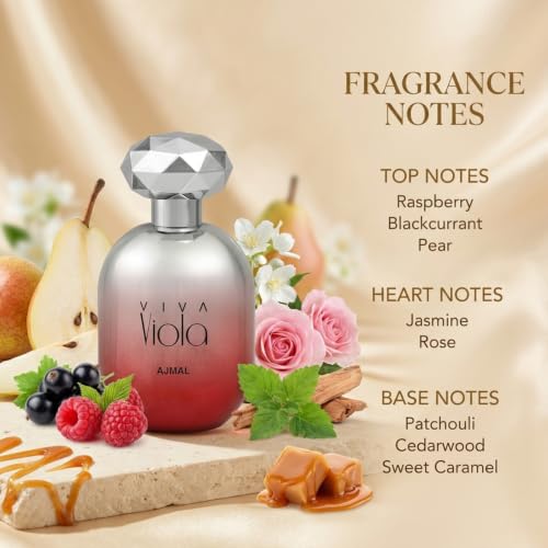 Viva Viola Eau de Parfum for Women - Fruity Floral Caramel Scent - Ajmal