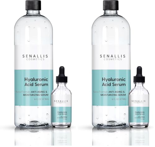 18 Fl Oz Hyaluronic Acid Serum Pack of 2 - Anti-Aging & Hydrating Facial Moisturizer