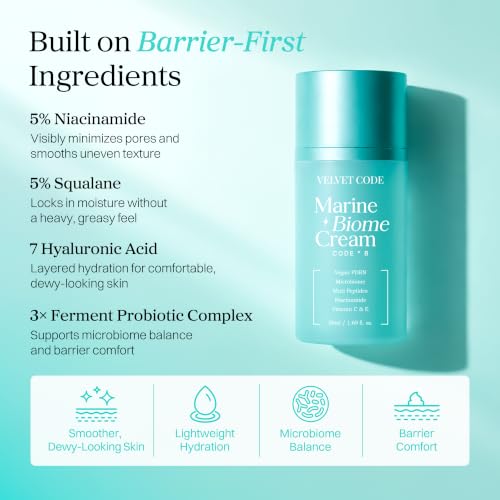 Hydrating Makeup Prep Cream with Marine Biome - Vegan, Fragrance-Free, 1.69 fl oz