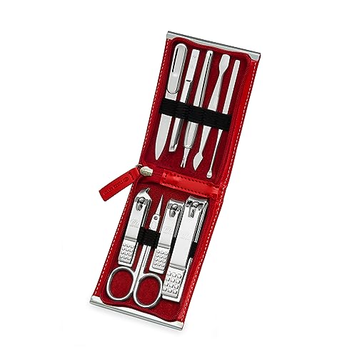 Travel Manicure Pedicure Grooming Kit Set - 9 Pcs Nail Clipper & Tools, Made in Korea