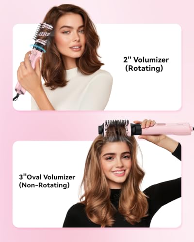 Farery 2-in-1 Hot Air Brush Set - One-Step Volumizer & Styling Tool in Pink