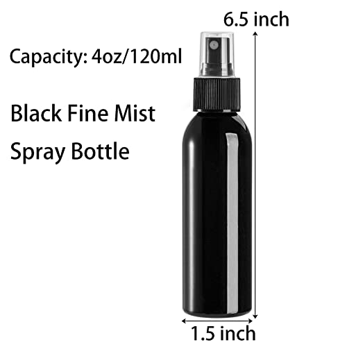 30 Pack 4oz Black Spray Bottles - Refillable Fine Mist Containers for Perfume, Cleaning, Essential Oils, Travel