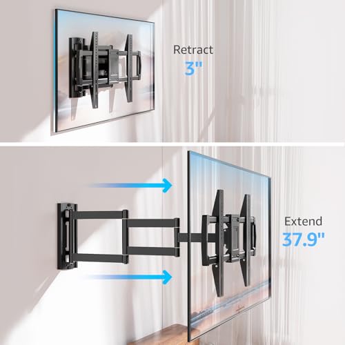 37.9-Inch Long Full Motion TV Wall Mount for 42-75 Inch Screens - Corner Mount, Extension & Tilt