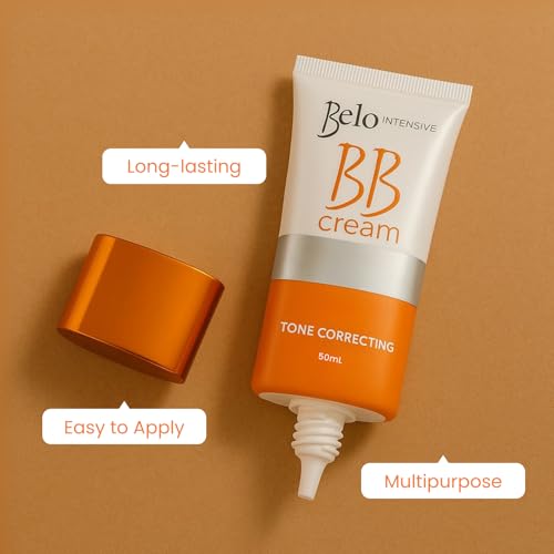 Belo Essentials Intensive BB Cream Medium Tone | Hydrating, Long-Lasting Face Makeup Primer, Concealer & Foundation | Natural Matte Finish with Medium Coverage - 50ml
