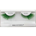 Halloween False Eyelashes Neon Green Black-Red Yellow Dramatic Costume Lashes 1 Pair for Halloween Costume Makeup (Green)