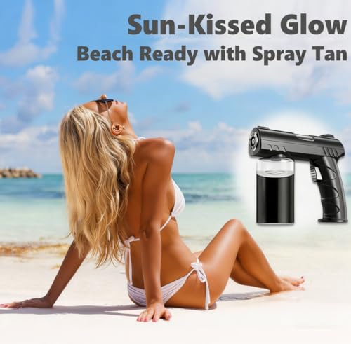 Cordless Spray Tan Machine with 280ml Gun - Glossy Black, Portable