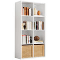 IRONCK White 8-Cube Reversible Storage Organizer - Multi-Use Bookshelf & TV Stand