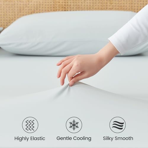 Cooling Queen Fitted Sheet Set - Blue, No Flat Sheet, Cozy Bliss