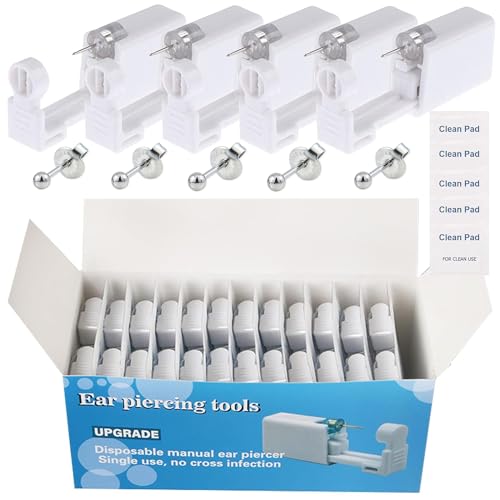 Disposable Ear Piercing Gun Kit - Judero 72Pcs Self Piercing & Earrings Set (203-24pack)
