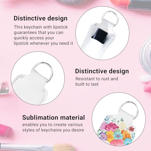 120 Pcs Sublimation Lipstick Holder Keychain Set - Travel Organizer with Key Ring for Women
