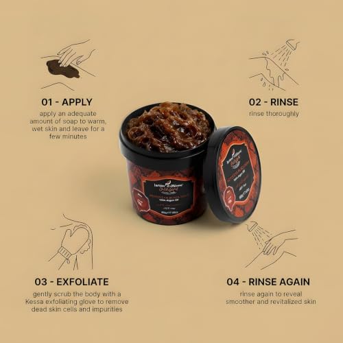 Moroccan Black Soap with Argan Oil – Natural Body Exfoliant & Hydrating Cleanser 500g