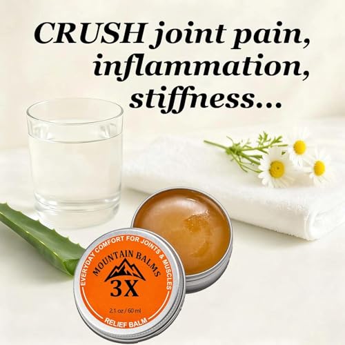 Mountain 3X Relief Balm, for Neck, Hands & Feet with Organic Arnica & Camphor, Fast-Absorbing, Non-Greasy ? 2.1 OZ £¨1pc£©