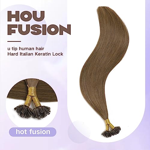 Sindra Human Hair U Tip Hair Extensions - Chocolate Brown #4, 18 Inch Variation