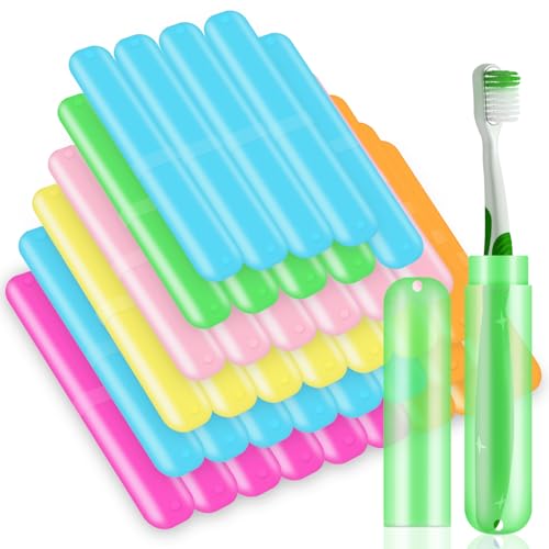 Travel Toothbrush Case 50PCS Bulk Set for Kids & Adults - Compact, Durable & Colorful