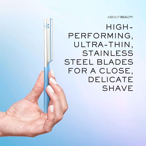 Tweezerman Eyebrow Razor with 3 Replacement Blades and Safety Cap (Stainless Steel)