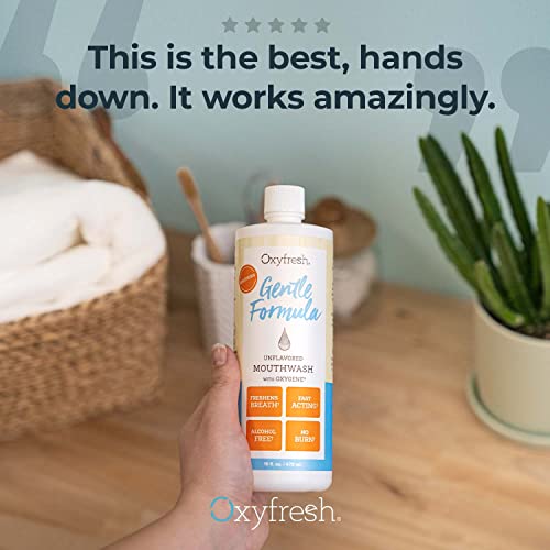 Gentle Unflavored Mouthwash for Sensitive Gums & Teeth - 16 oz Pack of 2 - Alcohol-Free, Zero Mint, Flavor Free