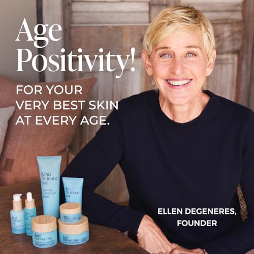Kind Science by Ellen DeGeneres Eye Cream - Under Eye Cream for Wrinkles Noticably Smooths & Moisturizes - Anti Aging with Hyaluronuic Acid, Vitamin C - Fragrance Free, Paraben Free, 0.5 fl oz