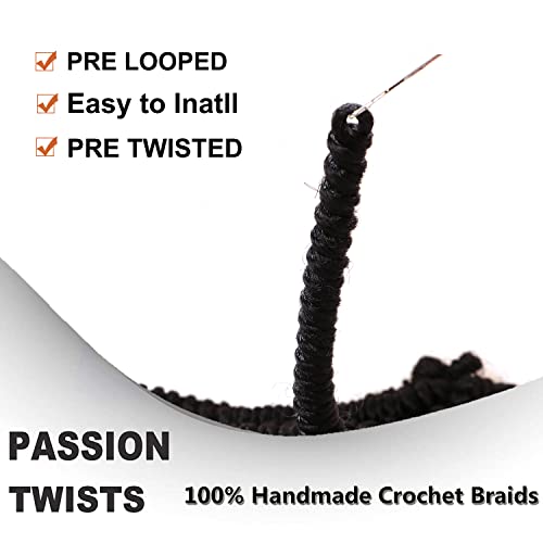 8 Packs Short Bob Spring Twist Crochet Hair - Passion Twist 6 Inch - Black Women - 1B# Variation