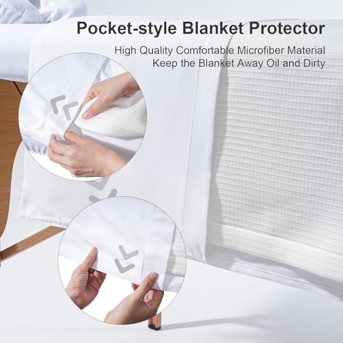 Massage Table Cover Set White Microfiber Fitted Sheet & Face Rest Cover with Blanket Protector - SHINARDO