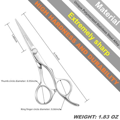 5 Inch Professional Hair Cutting Scissors - Stainless Steel Shears for Hairdressing and Salon Use