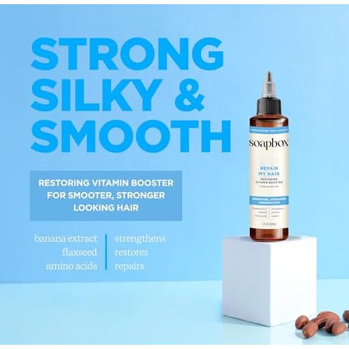 Soapbox Repairing Hair Treatment with Vitamin E, B5, Banana Extract, Flaxseed & Amino Acids - 5oz, Vegan, Paraben & Cruelty-Free Hair Booster