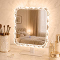 LED Makeup Mirror with Lights - 18.1 x 13.4 Crystal Frame, Dimmable, Touch Control - Galental Variation of THIS listing
