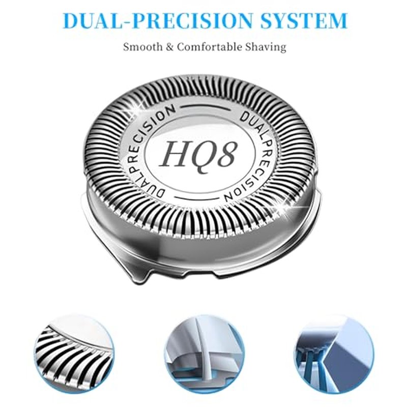 HQ8 Replacement Heads for Philips Norelco Aquatec Shavers PT720 PT730 AT810 AT815 AT830 AT880,HQ8 Blades,6pcs.