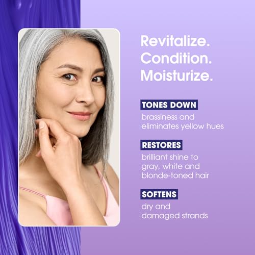 Shiny Silver & Purple Hair Shampoo Conditioner Set - 33.8 oz, Color-Correcting & Brightening