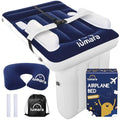 LUMARA Premium Blue Toddler Inflatable Airplane Bed - Travel Child Mattress with Safety Straps