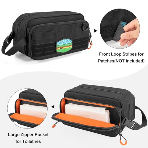 Prokva Tactical Toiletry Travel Bag for Men - Black Men's Dopp Kit Organizer